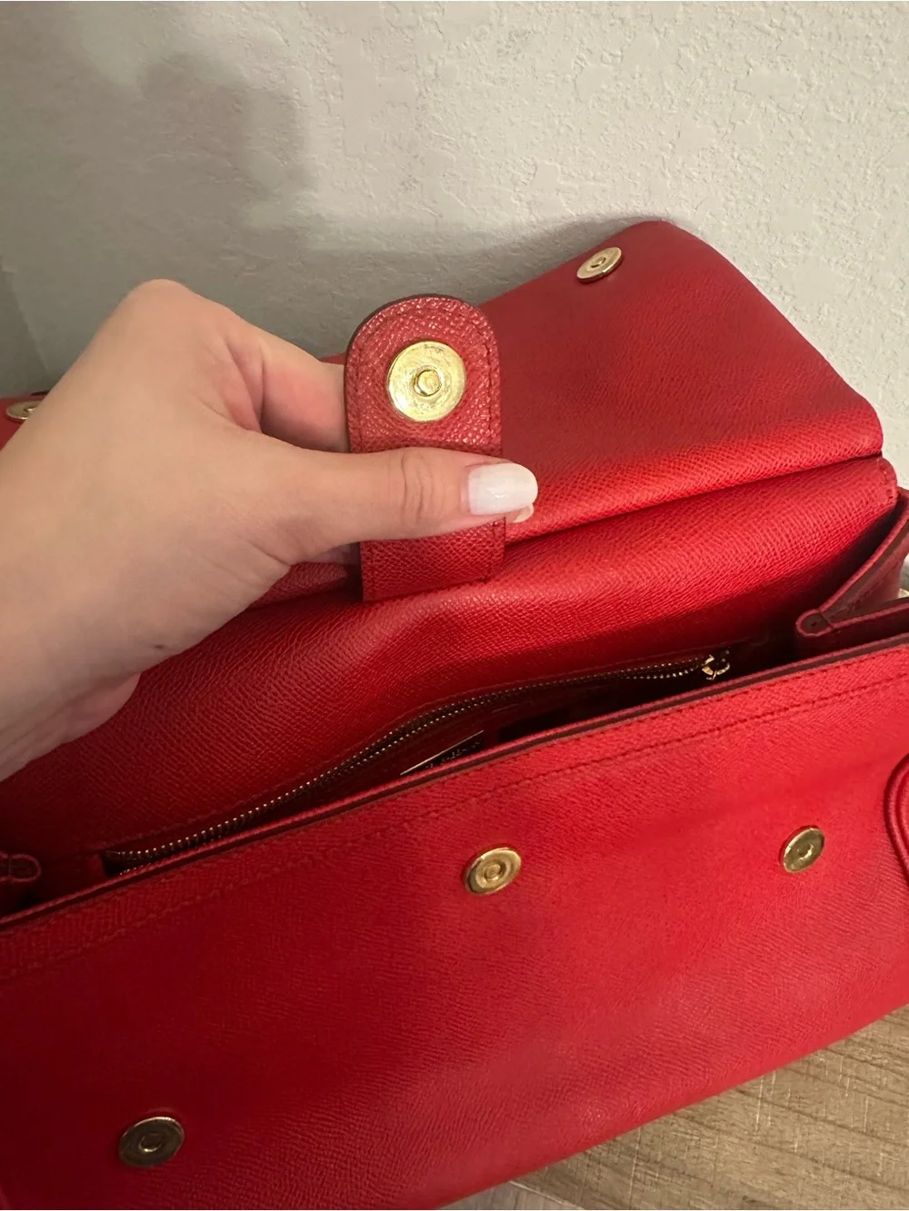 Dolce & Gabbana Red Sicily Structured Top-Handle Satchel